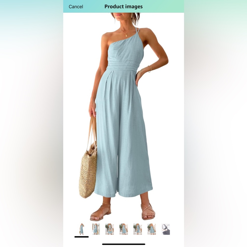 Elegant One-Shoulder Blue Jumpsuit